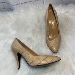 Bandits VTG Tan Woven Leather Heels Size‎ 7